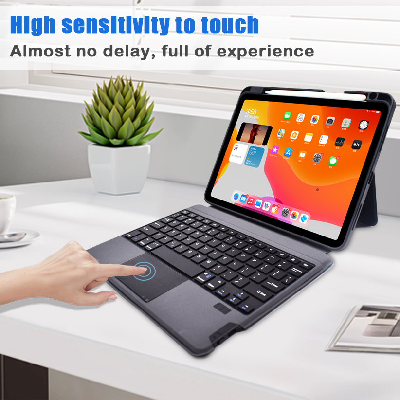 iPad Keyboard Case for iPad Pro/ air 2024 iPad Cover with Keyboard Built-in Touchpad & Pencil Holder 